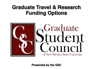 Graduate Travel &amp; Research Funding Options