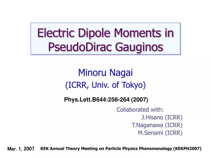 electric dipole moments in pseudodirac gauginos