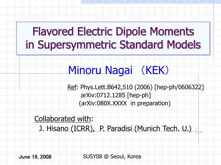 flavored electric dipole moments in supersymmetric standard models