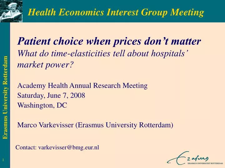 patient choice when prices don t matter what do time elasticities tell about hospitals market power