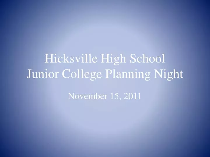 hicksville high school junior college planning night