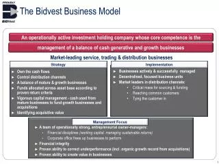 The Bidvest Business Model