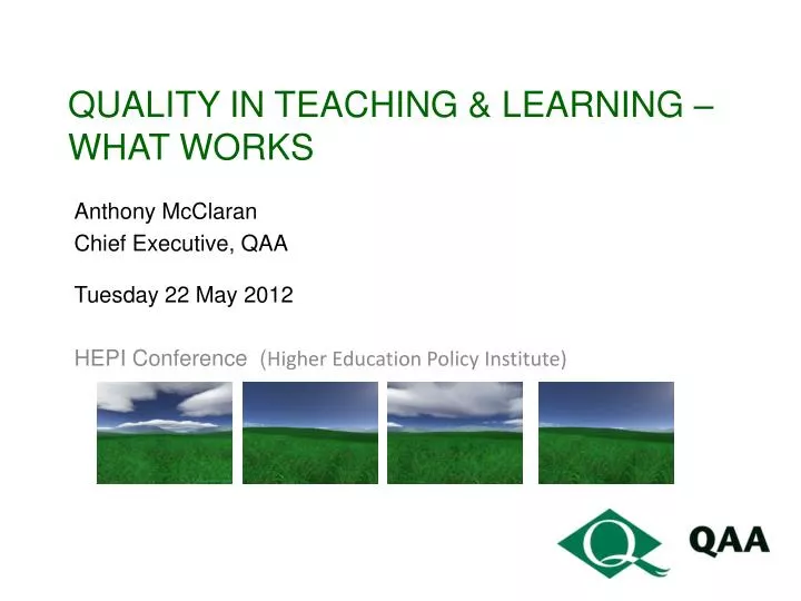 quality in teaching learning what works