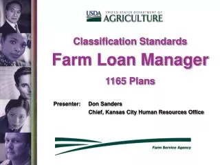 Classification Standards Farm Loan Manager 1165 Plans