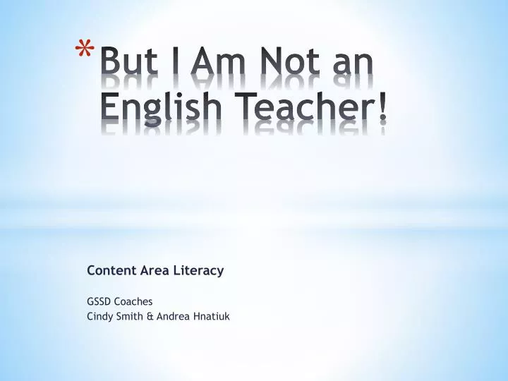 but i am n ot an english teacher