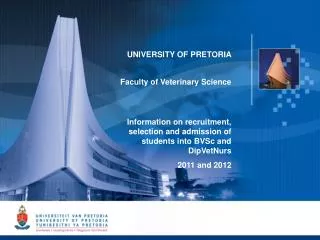 UNIVERSITY OF PRETORIA Faculty of Veterinary Science