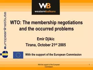 WTO: The membership negotiations and the occurred problems