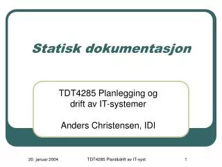statisk dokumentasjon