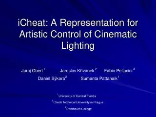 iCheat: A Representation for Artistic Control of Cinematic Lighting