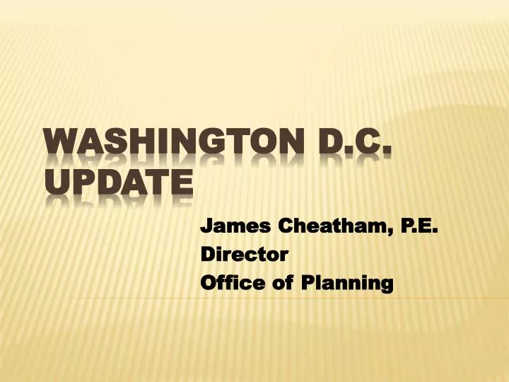 james cheatham p e director office of planning