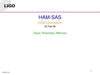 HAM-SAS CCB information 22 Feb 06 Coyne, Shoemaker, Wilkinson