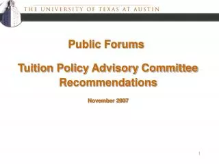 Tuition Policy Advisory Committee