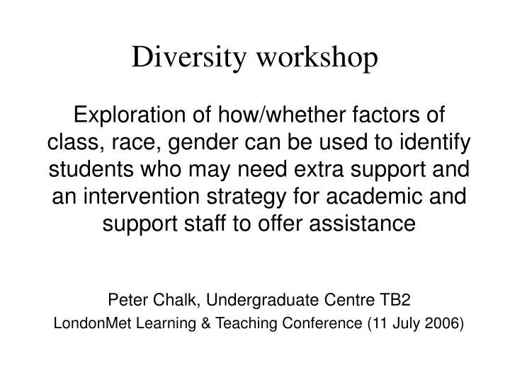 diversity workshop