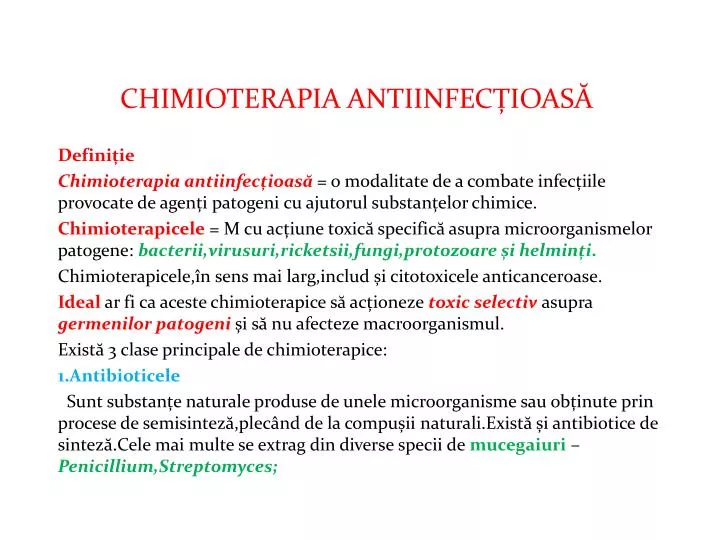 chimioterapia antiinfec ioas