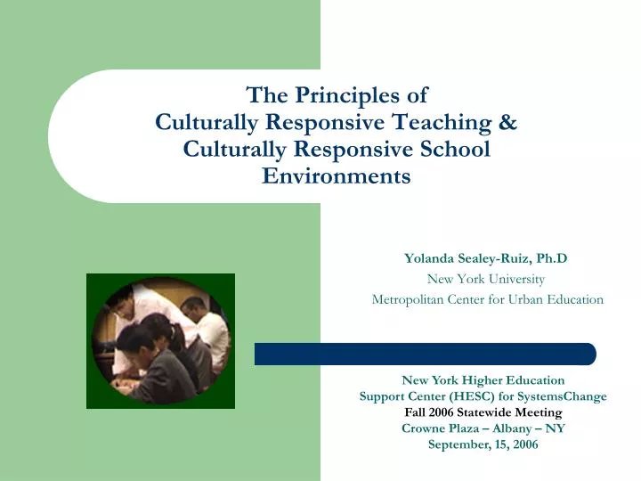 the principles of culturally responsive teaching culturally responsive school environments