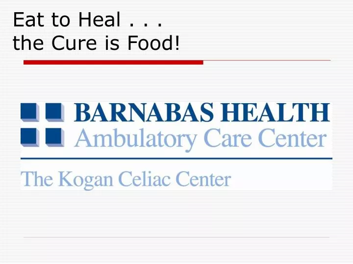 eat to heal the cure is food