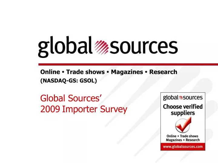 global sources 2009 importer survey