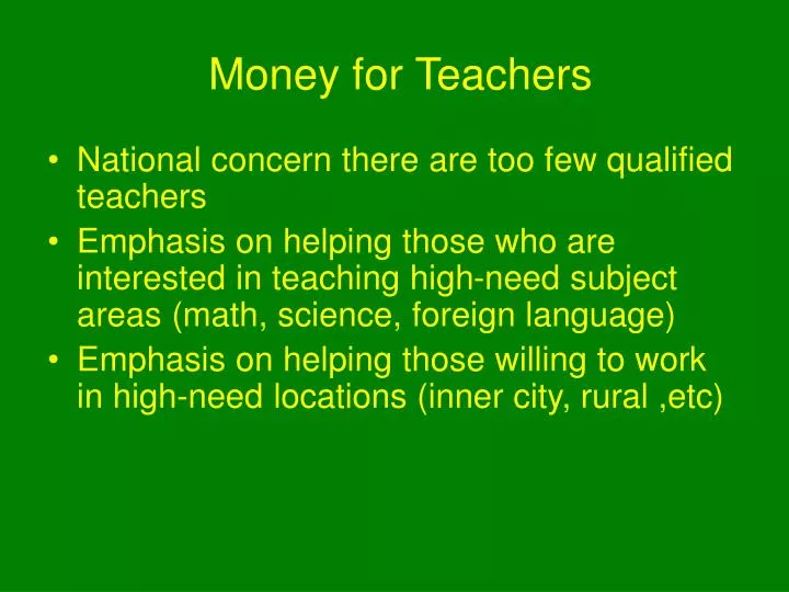 money for teachers