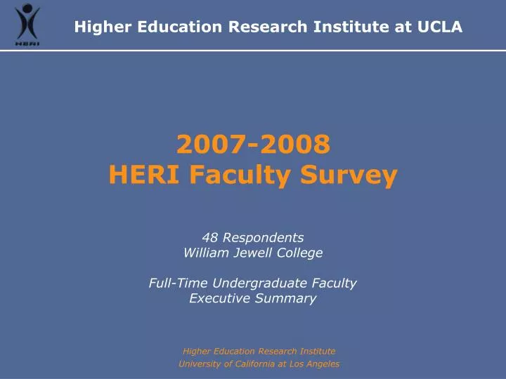 2007 2008 heri faculty survey