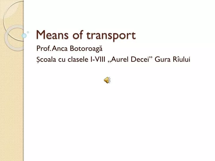 means of transport