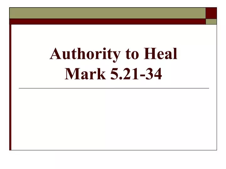 authority to heal mark 5 21 34