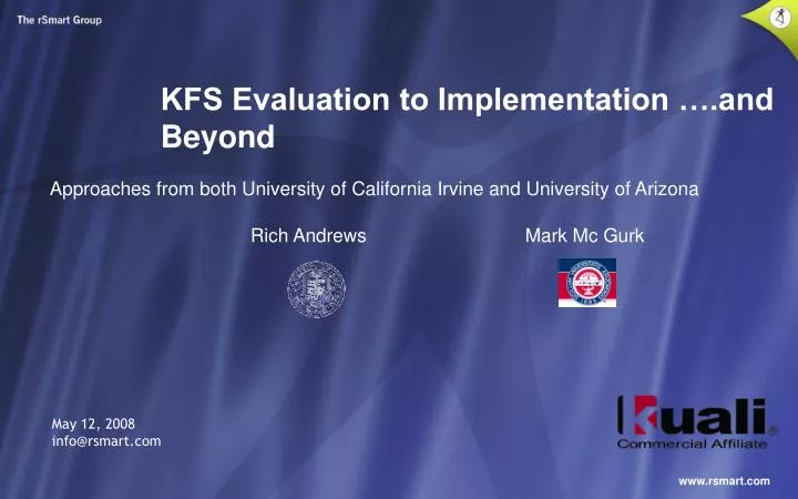 kfs evaluation to implementation and beyond