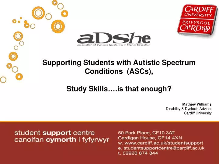 supporting students with autistic spectrum conditions ascs study skills is that enough