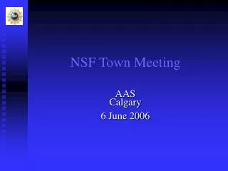 nsf town meeting