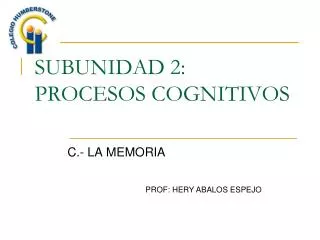 subunidad 2 procesos cognitivos