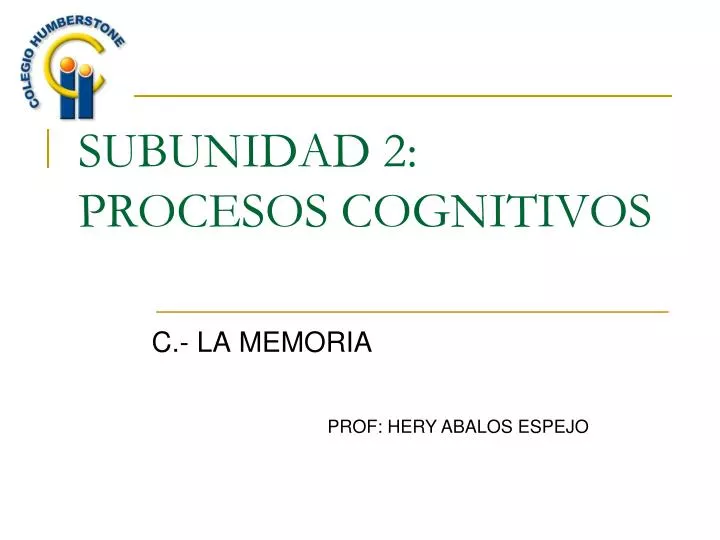 subunidad 2 procesos cognitivos