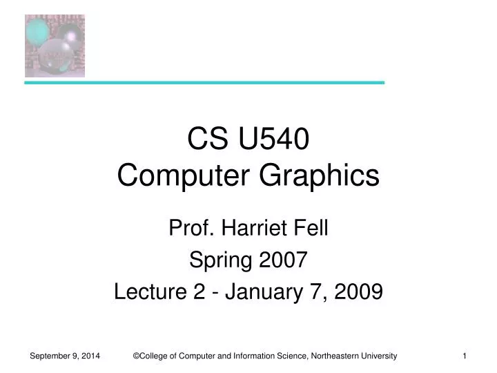 cs u540 computer graphics