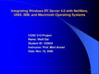 Integrating Windows NT Server 4.0 with NetWare, UNIX, IBM, and Macintosh Operating Systems
