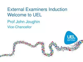 External Examiners Induction Welcome to UEL