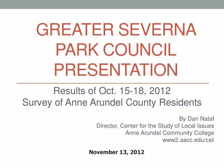 greater severna park council presentation
