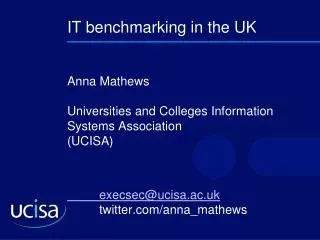 IT benchmarking in the UK