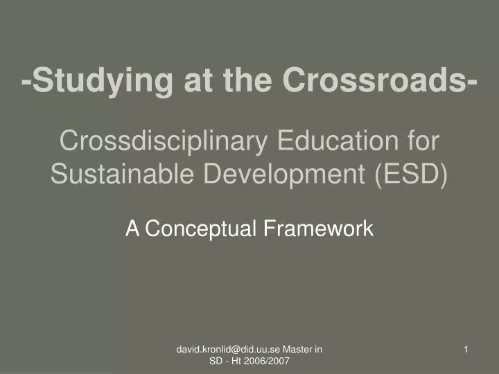 crossdisciplinary education for sustainable development esd