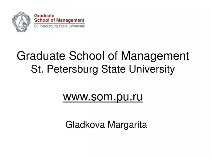 graduate school of management st petersburg state university www som pu ru