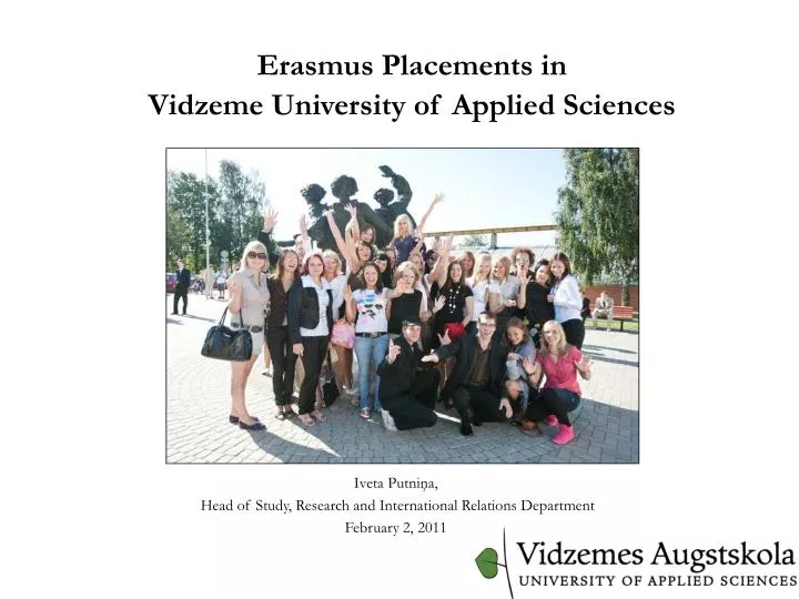erasmus placements in vidzeme university of applied sciences