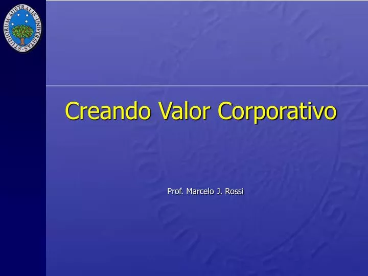 creando valor corporativo