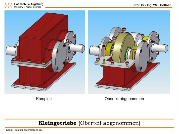 kleingetriebe oberteil abgenommen