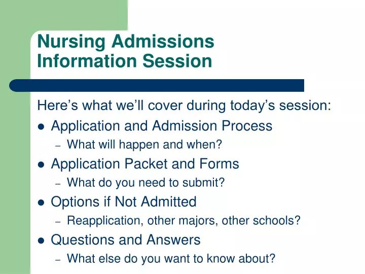 nursing admissions information session