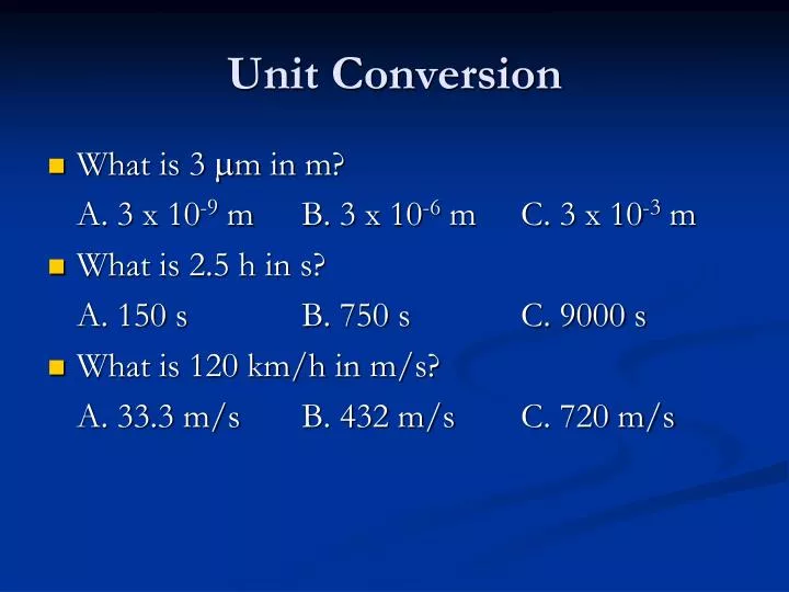 unit conversion
