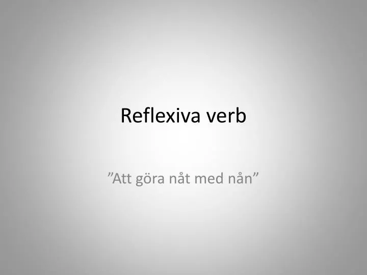 reflexiva verb