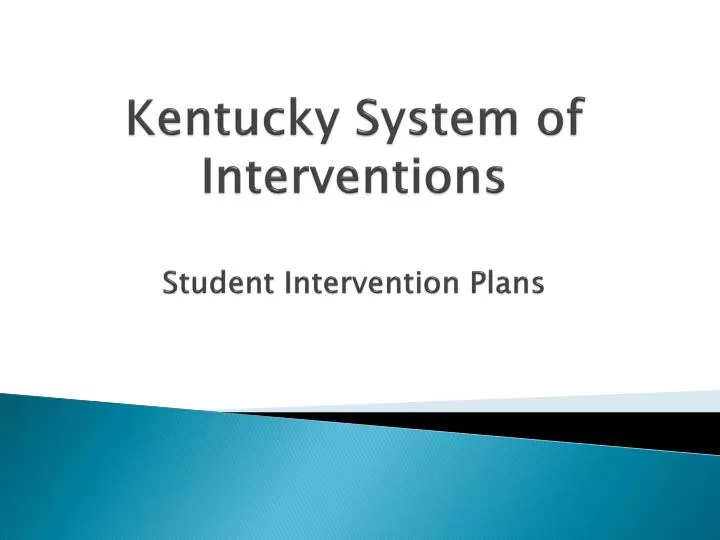 kentucky system of interventions student intervention plans