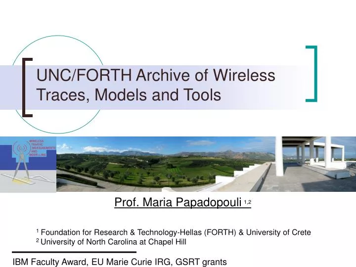unc forth archive of wireless traces models and tools