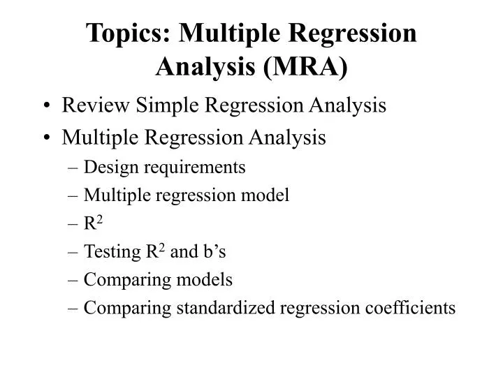 topics multiple regression analysis mra