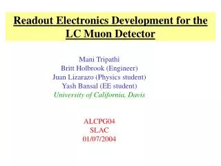 Readout Electronics Development for the LC Muon Detector
