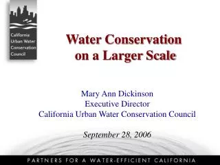 Water Conservation on a Larger Scale