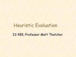 IS 485, Professor Matt Thatcher