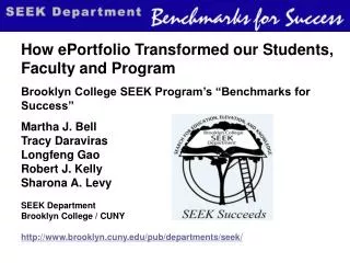 How ePortfolio Transformed our Students, Faculty and Program